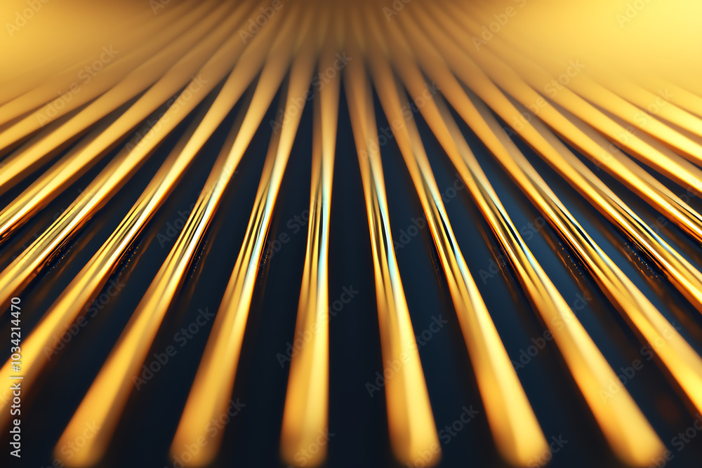 Obraz premium 3D golden growth graph with glowing lines, representing prosperity and progress