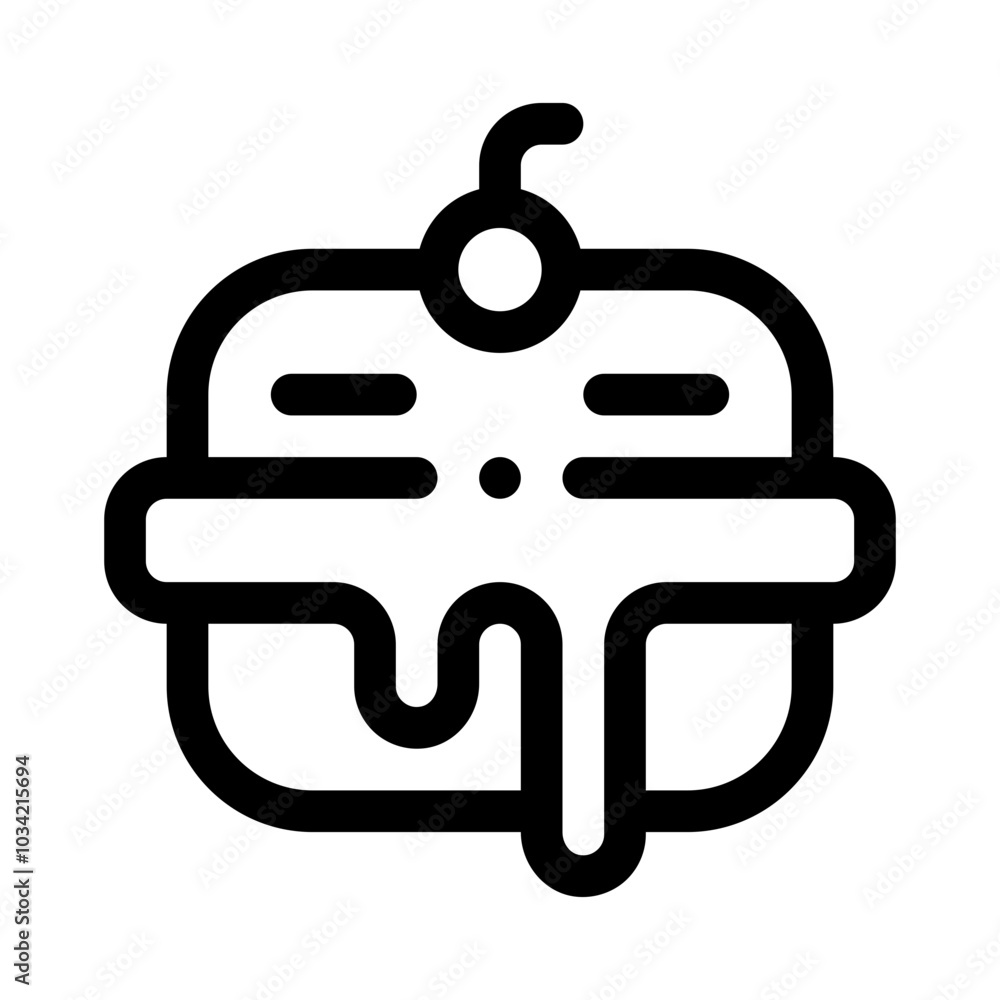 Scone with Jam line icon Scone with Jam line icon