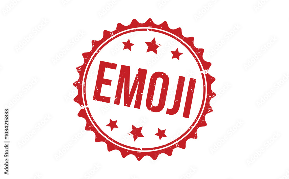 Emoji Red rubber stamp on white background. Emoji stamp sign. Emoji stamp. Emoji Red rubber stamp on white background. Emoji stamp sign. Emoji stamp.