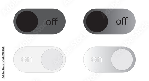 Turn on or off. Buttons. switch button. Illustration
