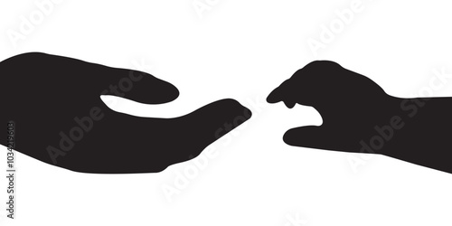 mother giving hand to his child.  hand silhouette, Adorable babies hands holding young mom finger. Parenting mother care with love.