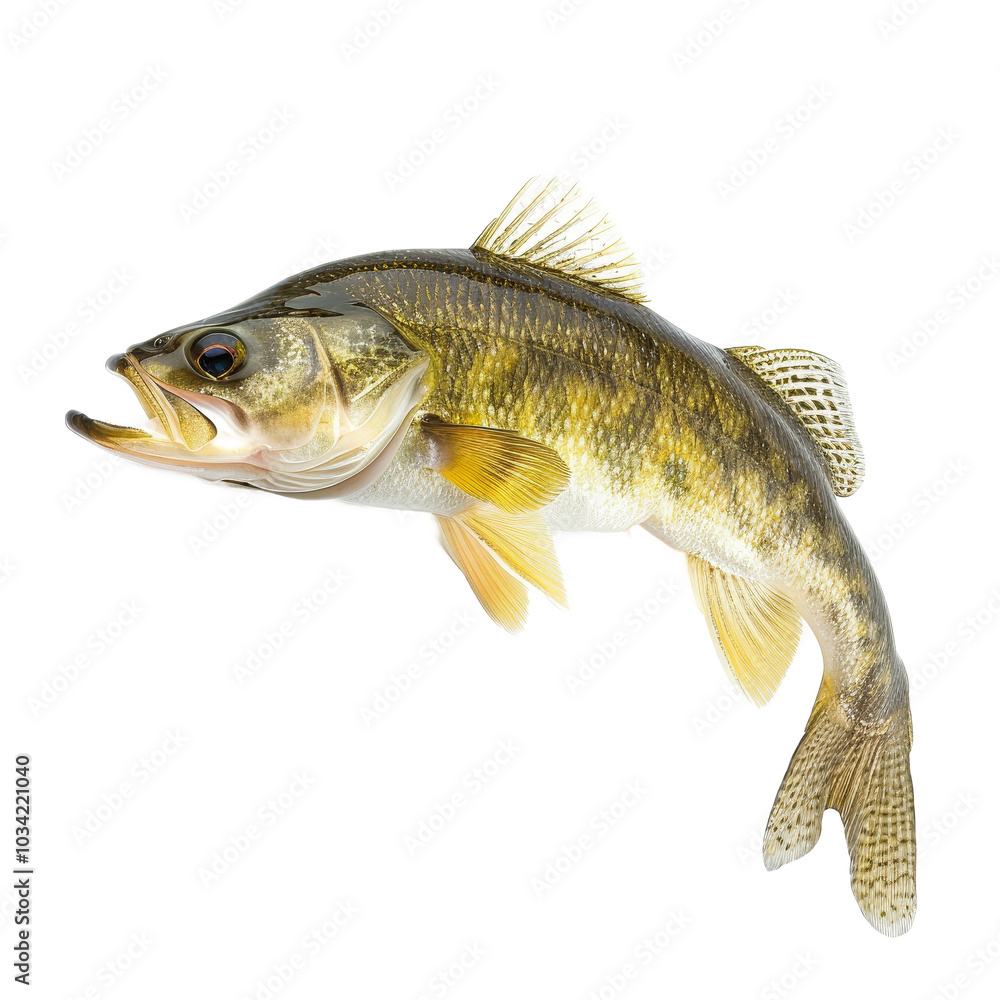 Naklejka premium Freshwater trout displayed on a transparent background, showcasing its intricate scales and vibrant fins, highlighting its natural beauty