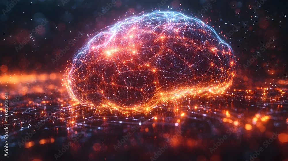 Obraz premium Minimalist digital backdrop showcasing the power of AI driven automation intelligent algorithms and data driven decision making Depicts a futuristic