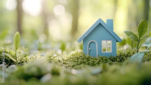 Wallpaper Mural Miniature House Representing Family Values and Love - Cozy Affordable Living Space with Heartwarming Design for Every Home Torontodigital.ca