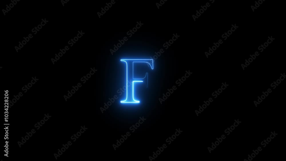 Neon letter F animated video Neon letter F animated video