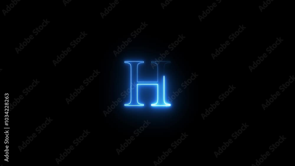 Neon letter H animated video Neon letter H animated video