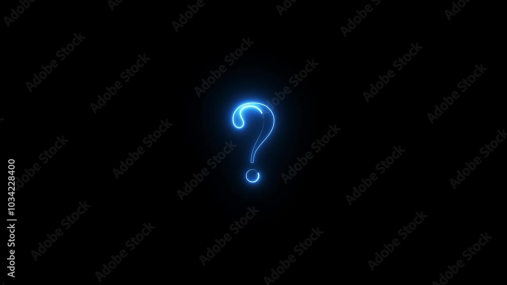 Neon letter interrogative animated video Neon letter interrogative animated video