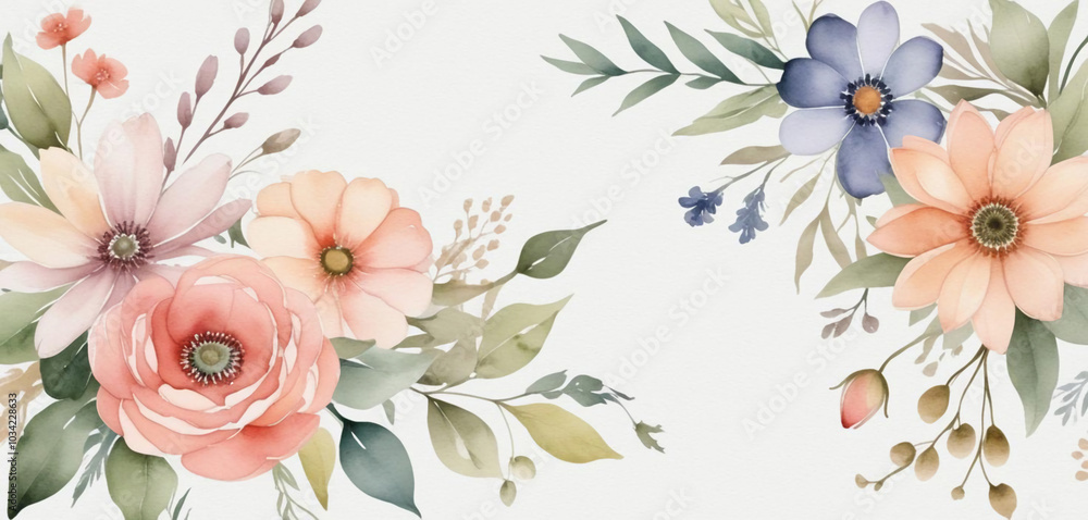 Obraz premium watercolor flower background