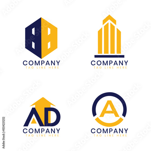 Set of modern corporate business brand logo design