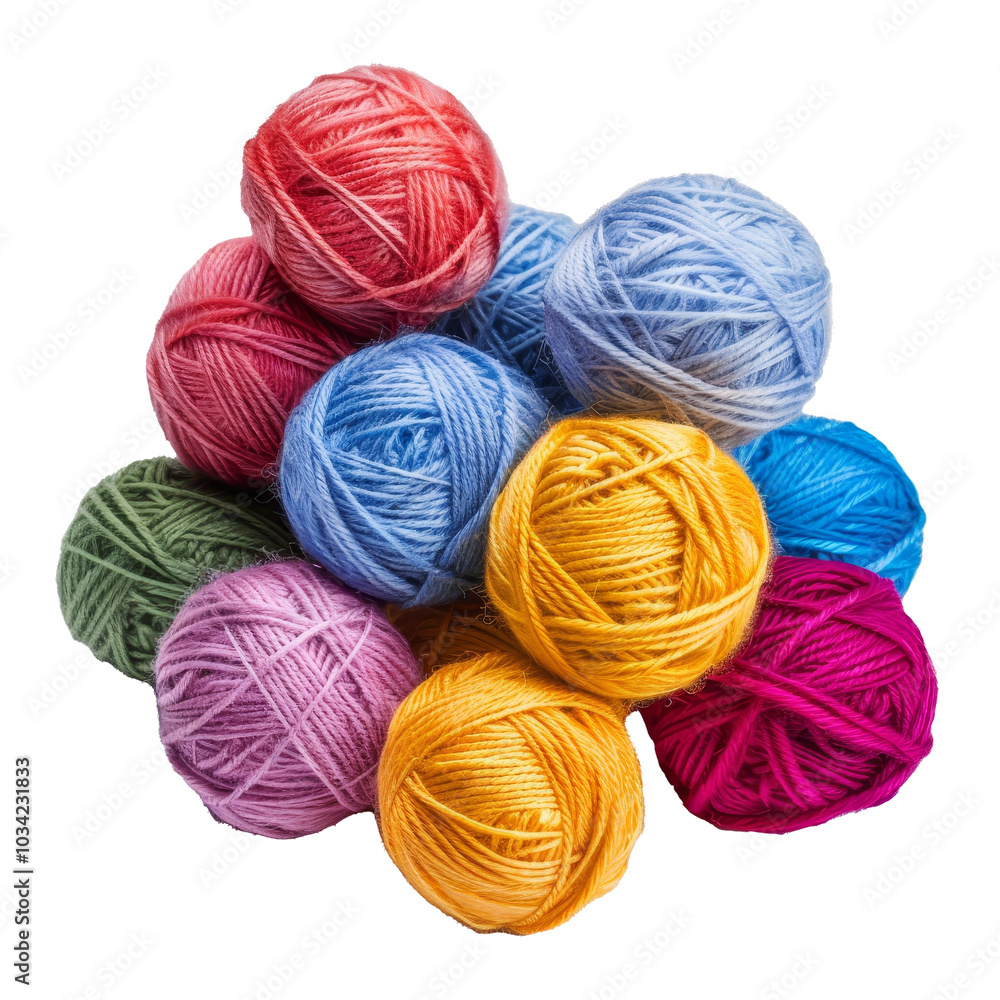 Colorful collection of yarn balls arranged in a circle on a white surface, showcasing vibrant shades ideal for crafting and knitting Colorful collection of yarn balls arranged in a circle on a white surface, showcasing vibrant shades ideal for crafting and knitting