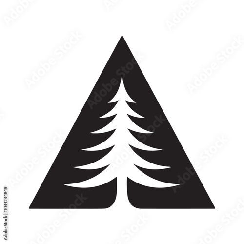 Christmas tree vector silhouette logo vector design 