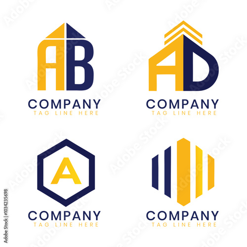 Set of modern corporate business brand logo design