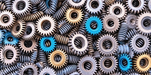 Wallpaper Mural Metal Gears and Springs Background Torontodigital.ca