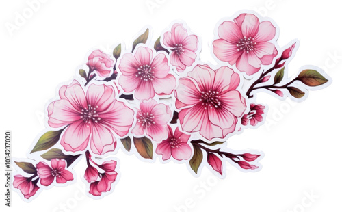 PNG Pink flower pattern plant art.