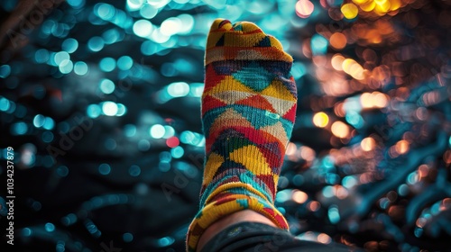 Colorful Socks with Bokeh Lights