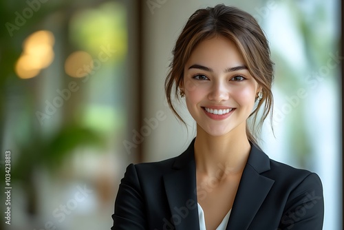 Smiling Businesswoman Portrait, Confident and Ready for Success