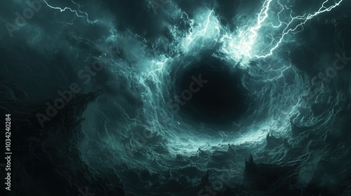 Wallpaper Mural dark ambient abstract background, a scary dark black hole Torontodigital.ca