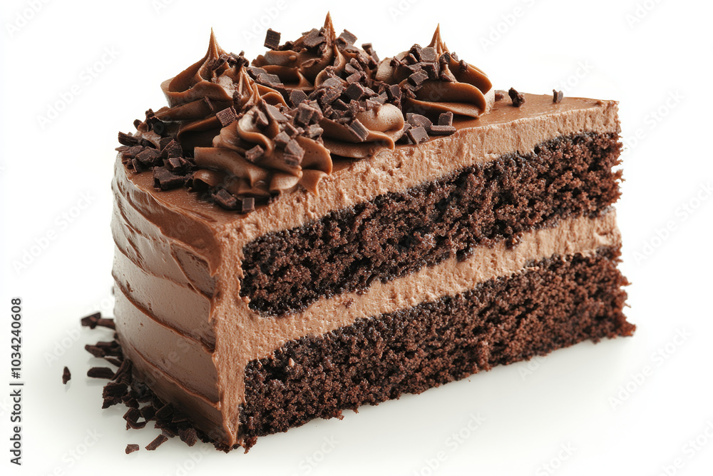 Chocolate cake isolated on white. Chocolate cake isolated on white.