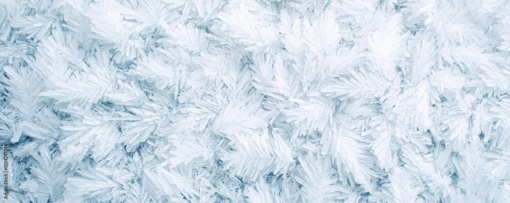 Obraz premium Frosted ice crystals on a surface, creating a beautiful winter texture.