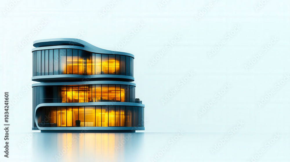 3d Business building with rounded edges 3d Business building with rounded edges