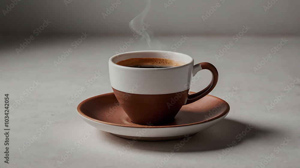 Coffee mug hot drink paper cup icon illustrated cinnamon and saucer wooden table realistic ove background Coffee mug hot drink paper cup icon illustrated cinnamon and saucer wooden table realistic ove background