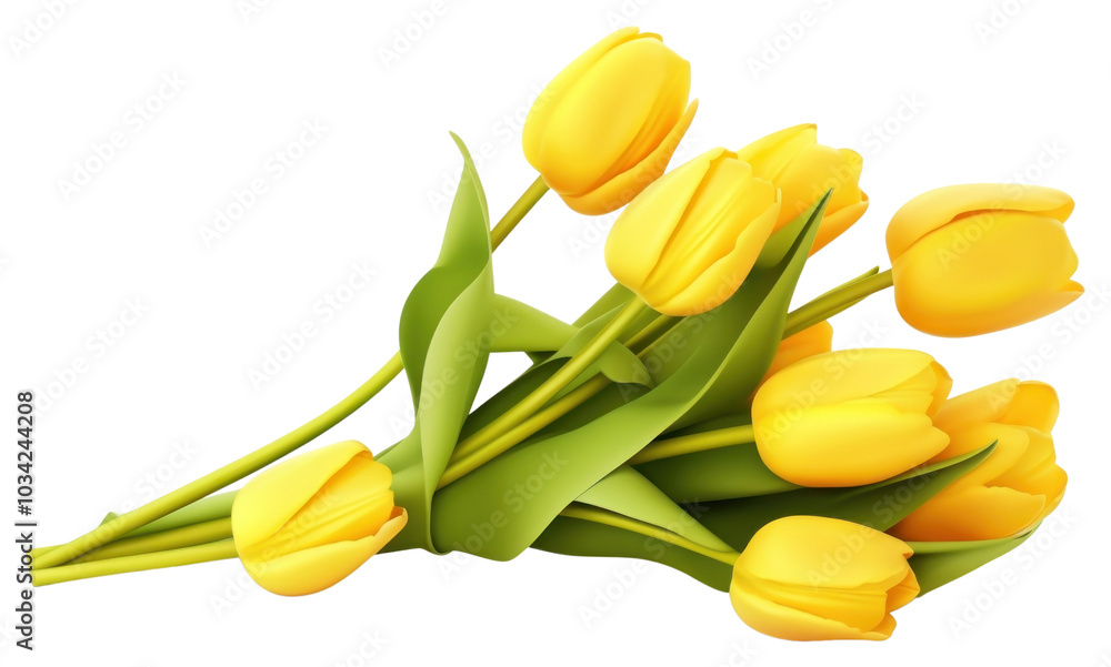 Obraz premium PNG Tulip flower yellow plant.