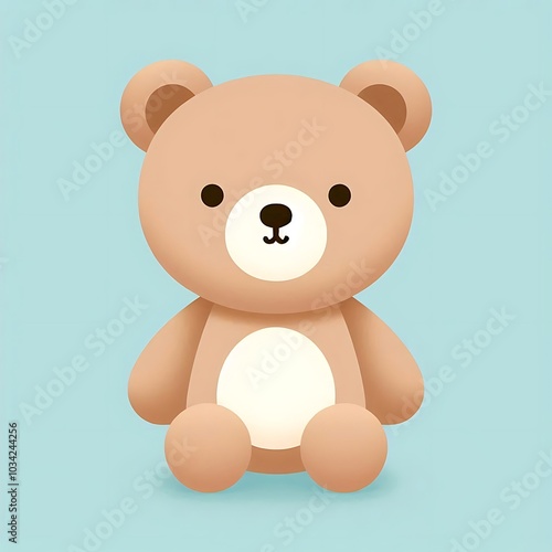 Kids panda doll, kids toy, flat illustration