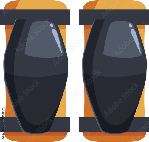 Knee pads isolated on white background, protecting your knees while roller skating, skateboarding, biking