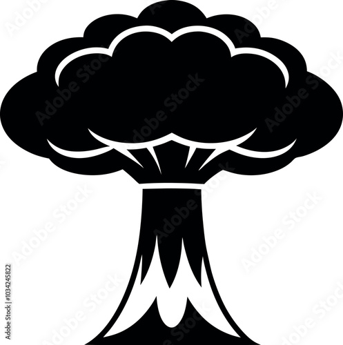 Nuclear explosion mushroom cloud  icon vector