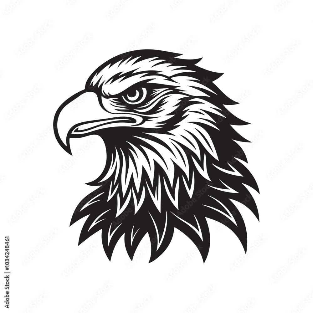 eagle head silhouette vector, black and white silhouette, vector and illustration, black and white eagle head silhouette vector, black and white silhouette, vector and illustration, black and white