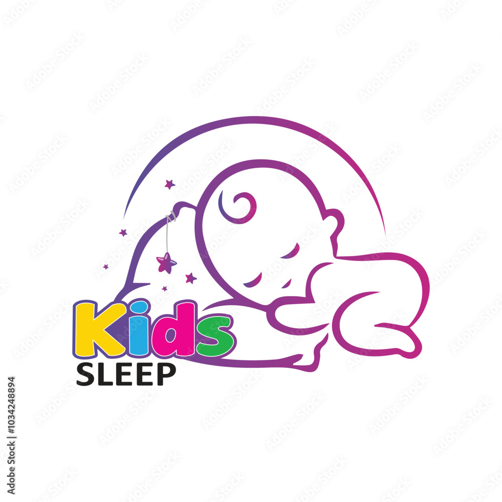 Kids Sleep Logo Symbol Icon Vector Kids Sleep Logo Symbol Icon Vector
