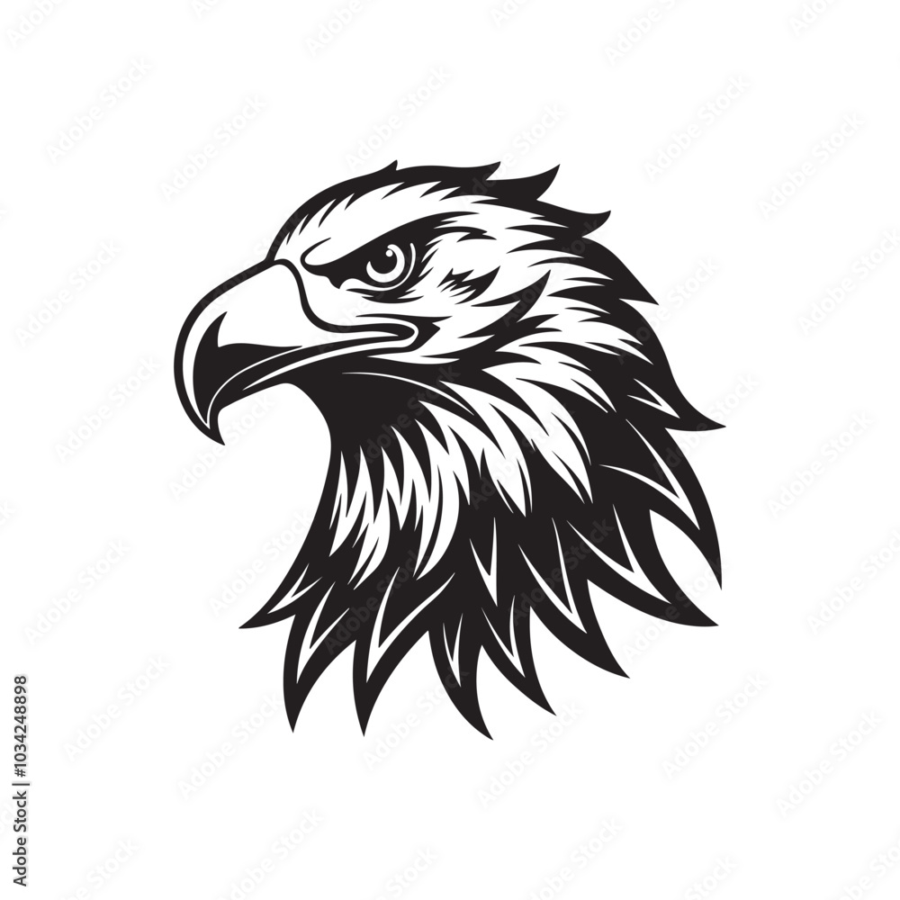 eagle head silhouette vector, black and white silhouette, vector and illustration, black and white eagle head silhouette vector, black and white silhouette, vector and illustration, black and white