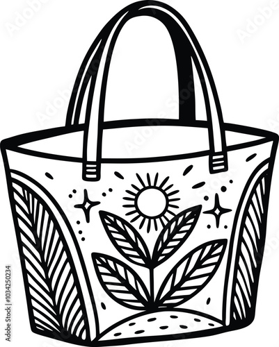 tote bag silhouette vector design illustration on a white background