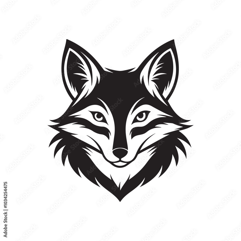 fox head silhouette vector, black and white silhouette, vector and illustration fox head silhouette vector, black and white silhouette, vector and illustration