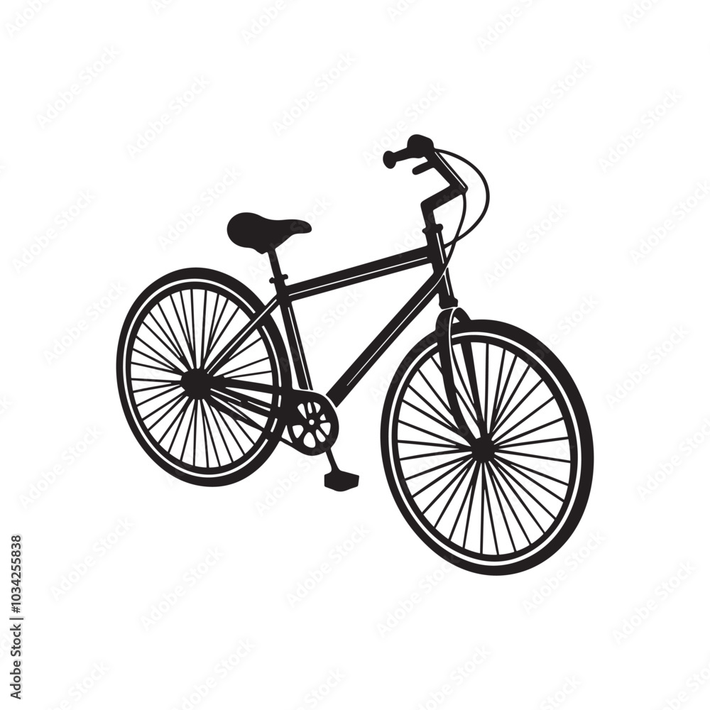 Fototapeta premium bicycle silhouette vector, black and white silhouette, vector and illustration