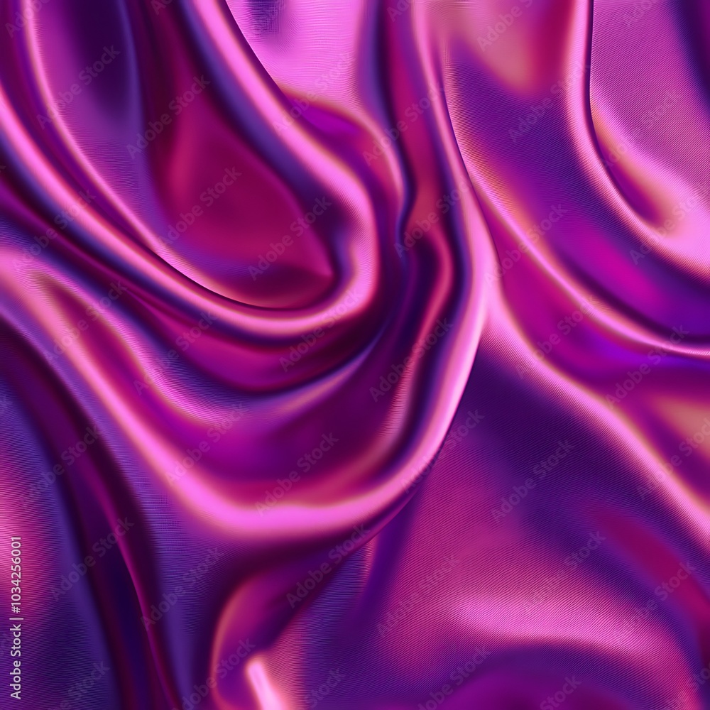 Obraz premium A close-up view of flowing purple satin fabric, showcasing its smooth texture and vibrant color.