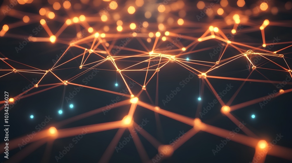 Fototapeta premium Network connection concept black background illustration. 