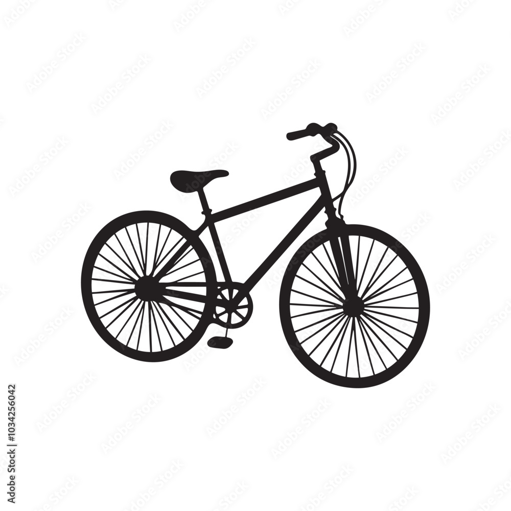 Fototapeta premium bicycle silhouette vector, black and white silhouette, vector and illustration