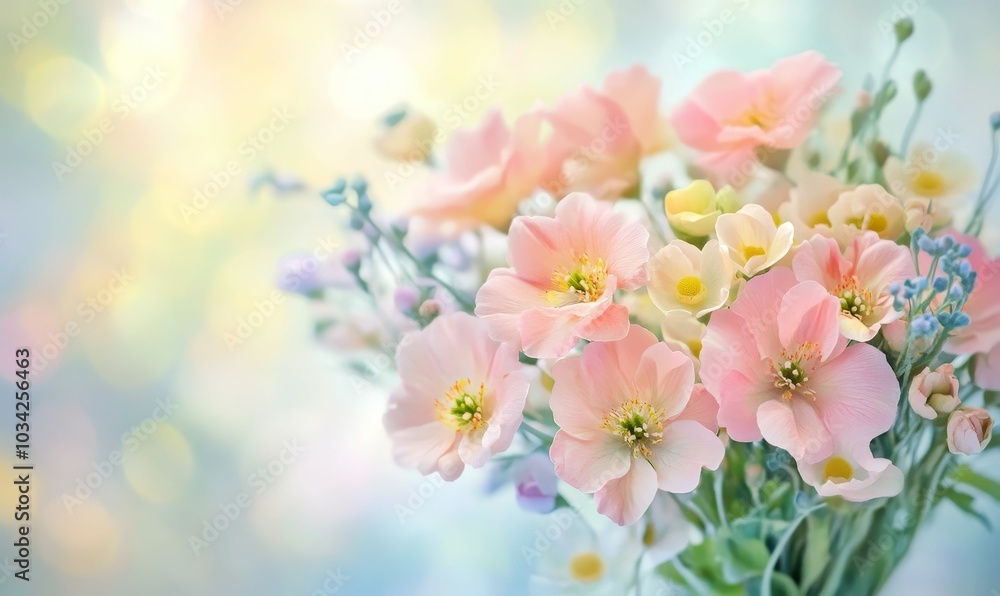 Soft pink flowers, blurred background, delicate beauty. Soft pink flowers, blurred background, delicate beauty.