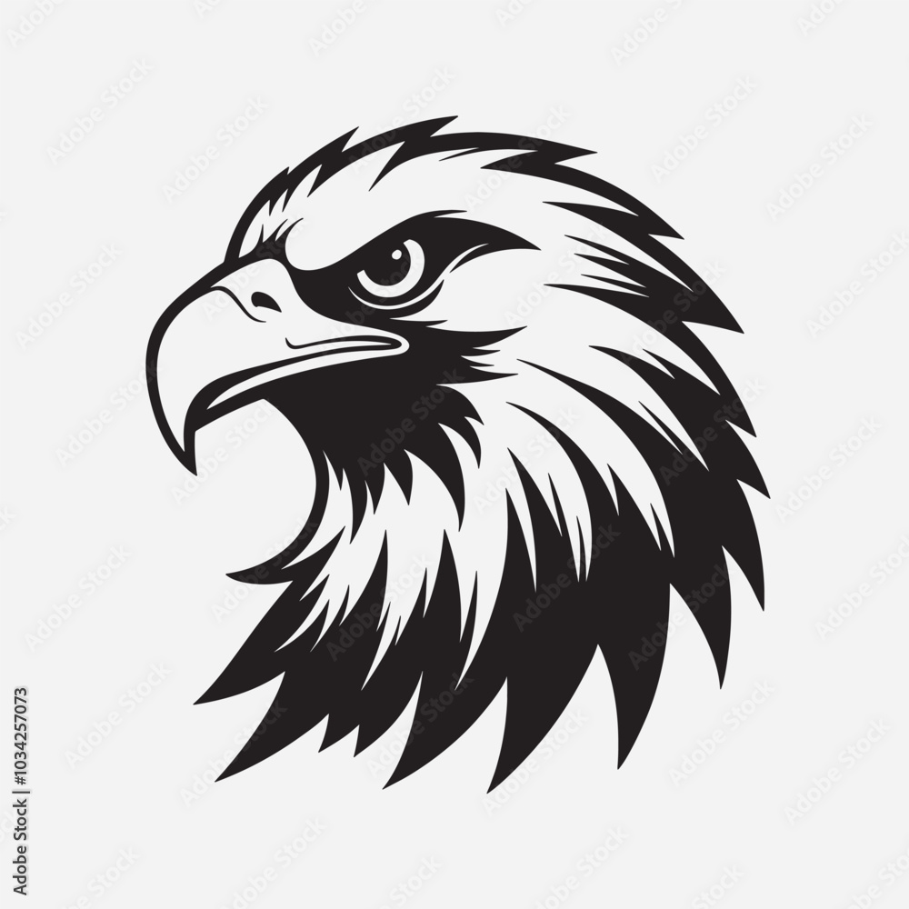 Fototapeta premium Eagle head silhouette logo iconic 