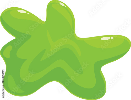 Cartoon illustration of green goo flowing and spreading
