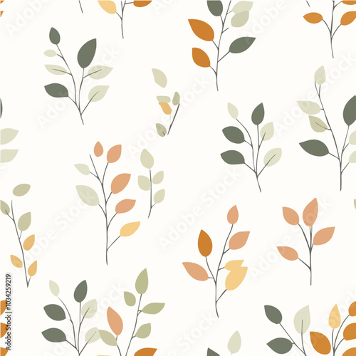 Wallpaper Mural Illustration of fall seamless pattern with soft color palette Torontodigital.ca