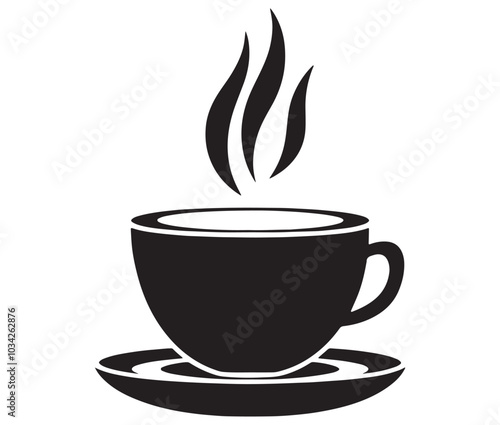 Coffee cup icon, Coffee cup silhouette vector, Coffee cup design