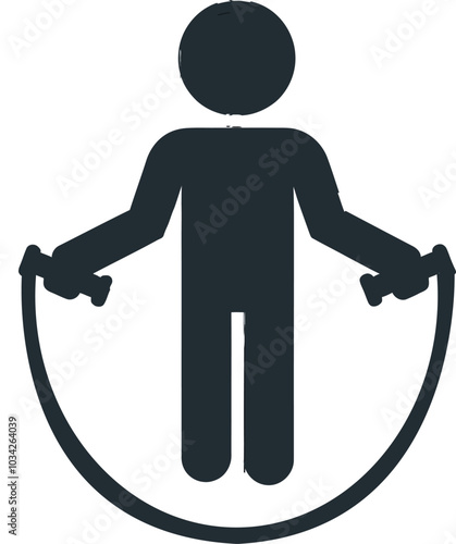jumping rope silhouette icon