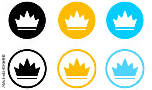 crown icon buttons. royal, premium membership icons. vip badges icon. high quality sign symbol.