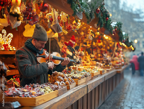 Festive Outdoor Market Scen...