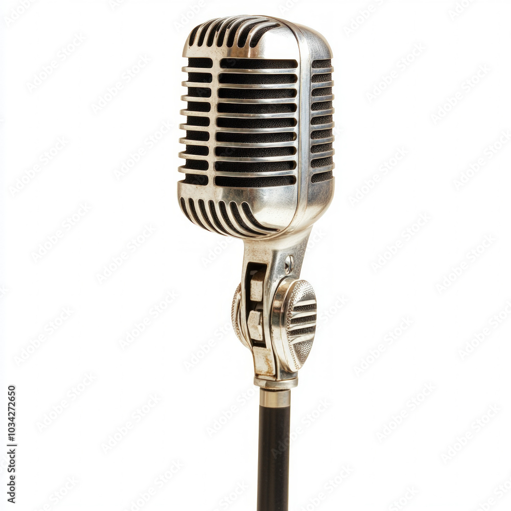 Old Microphone Isolated On White Background