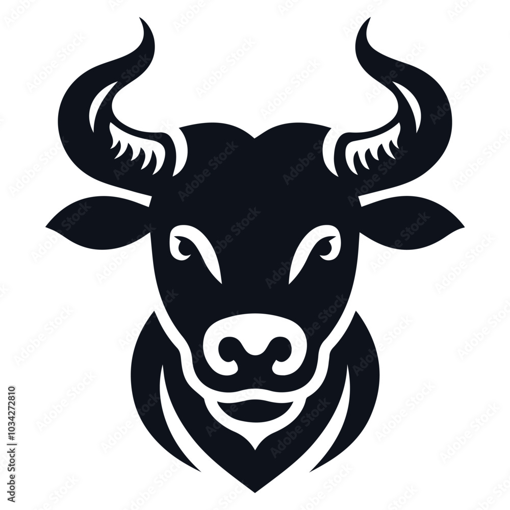 Cow Head Black Vector Silhouette Isolated Design for Logos and Branding Cow Head Black Vector Silhouette Isolated Design for Logos and Branding