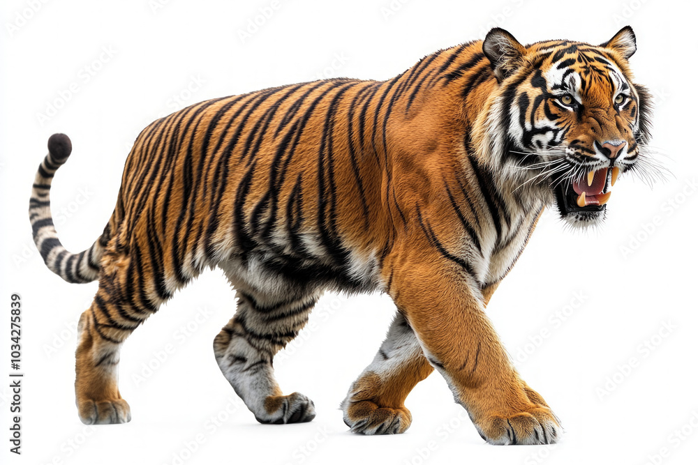 Obraz premium Tiger On White Background