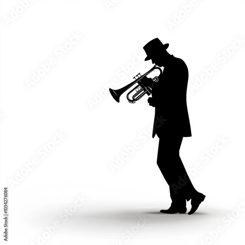 Trumpet Player Silhouette, ...